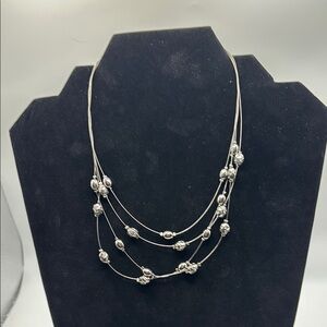 Elegant Silver Multi-Strand Necklace